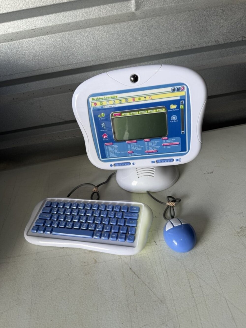 SUPER RARE! Vtg Desktop Learning Kids Educational Toy Computer Keyboard Mouse